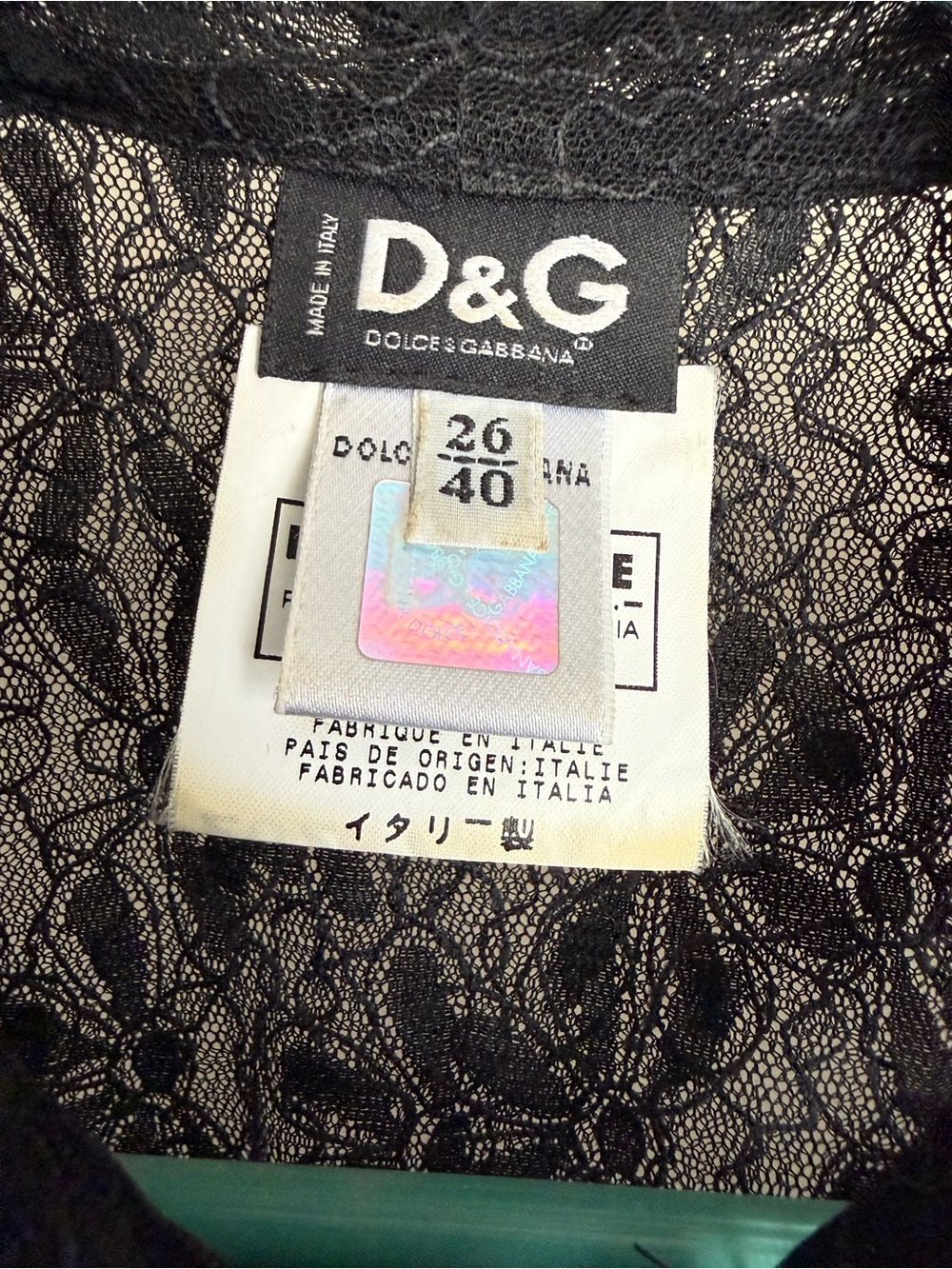 Dolce & Gabbana Black Lace Blouse with Velvet Cuffs - Picture 3 of 10